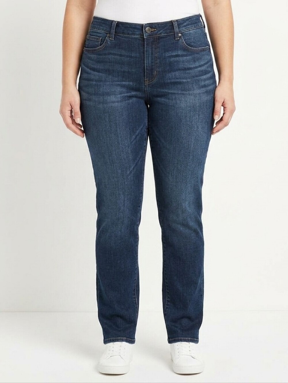 Bandolino Women Caroline Slim NWT 12 distressed jeans